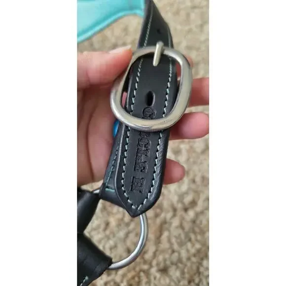 Horse halter black blue padding, name plate for engraving, Circle H hoofbeattack - Picture 3 of 3